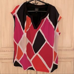 Worthington Woman Color Blocked Blouse Size 2X💞